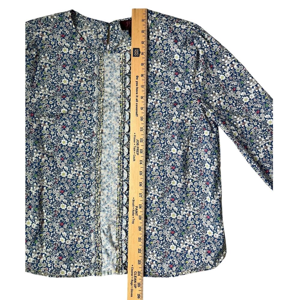 J. Crew Scalloped Cotton Poplin Blouse Shirt Mixed Liberty Prints Floral Medium - Picture 11 of 12